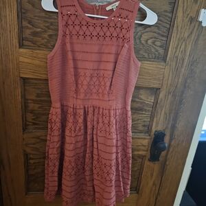 Lark & Ro Women's Midi Dress in Terracotta